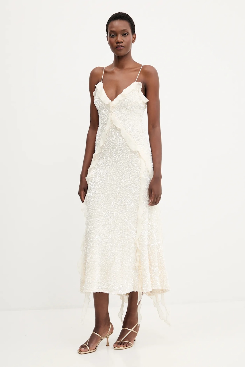 Bardot rochie culoarea bej