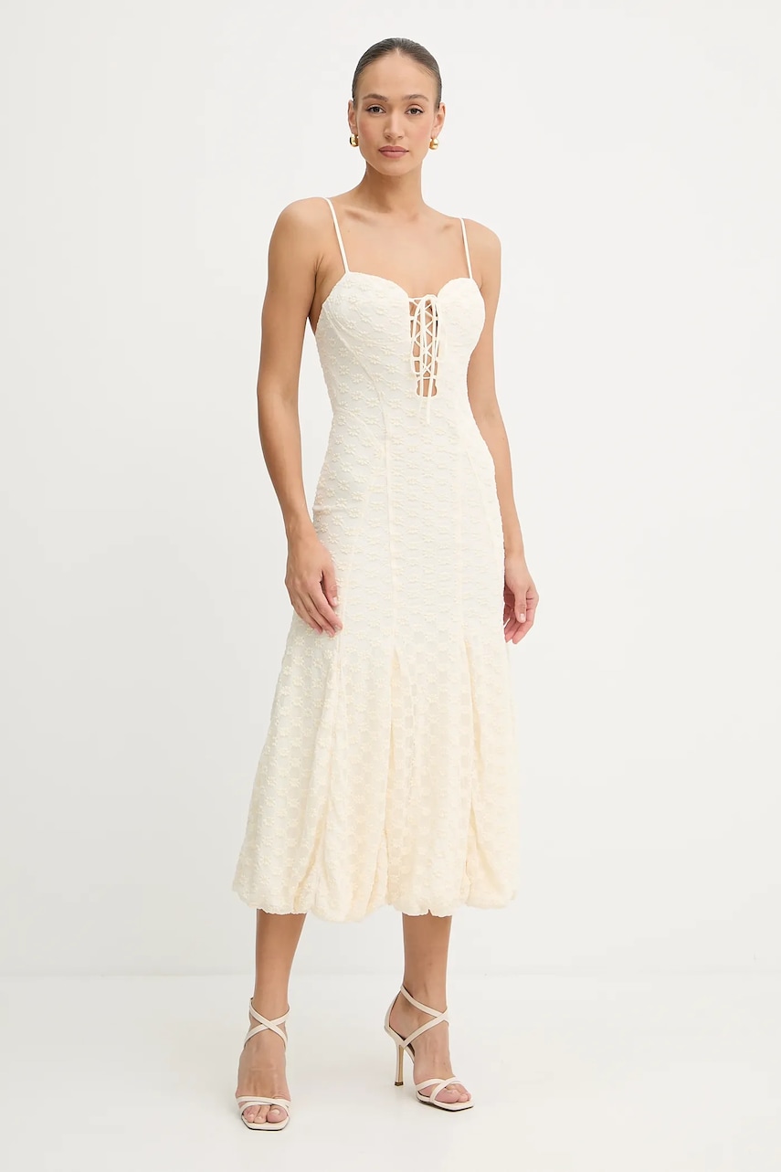 Bardot rochie culoarea bej