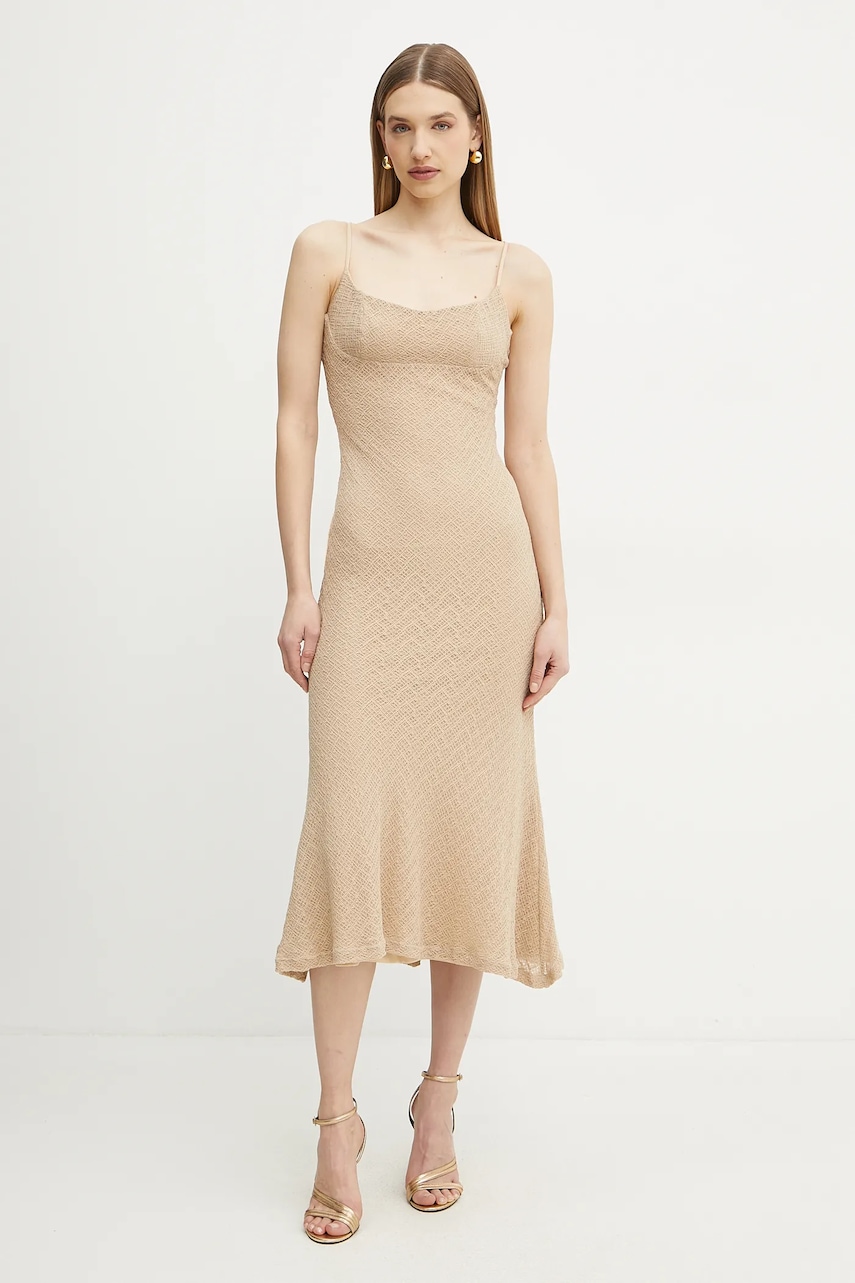 Bardot rochie culoarea bej