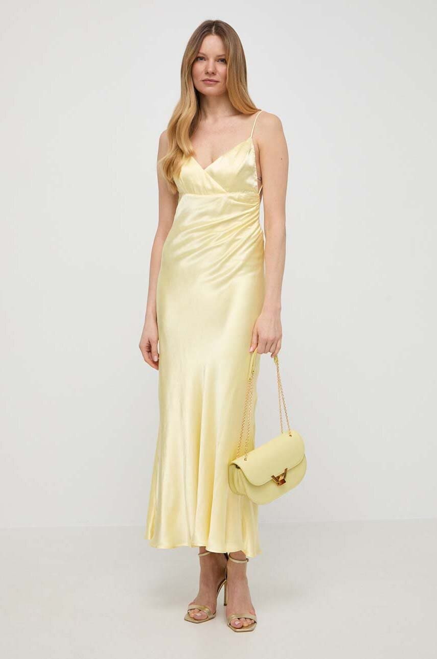 Bardot rochie culoarea galben