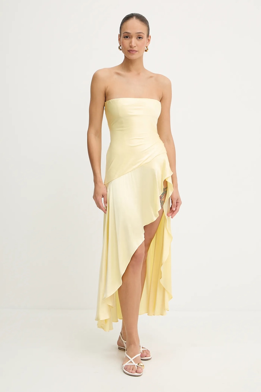 Bardot rochie culoarea galben
