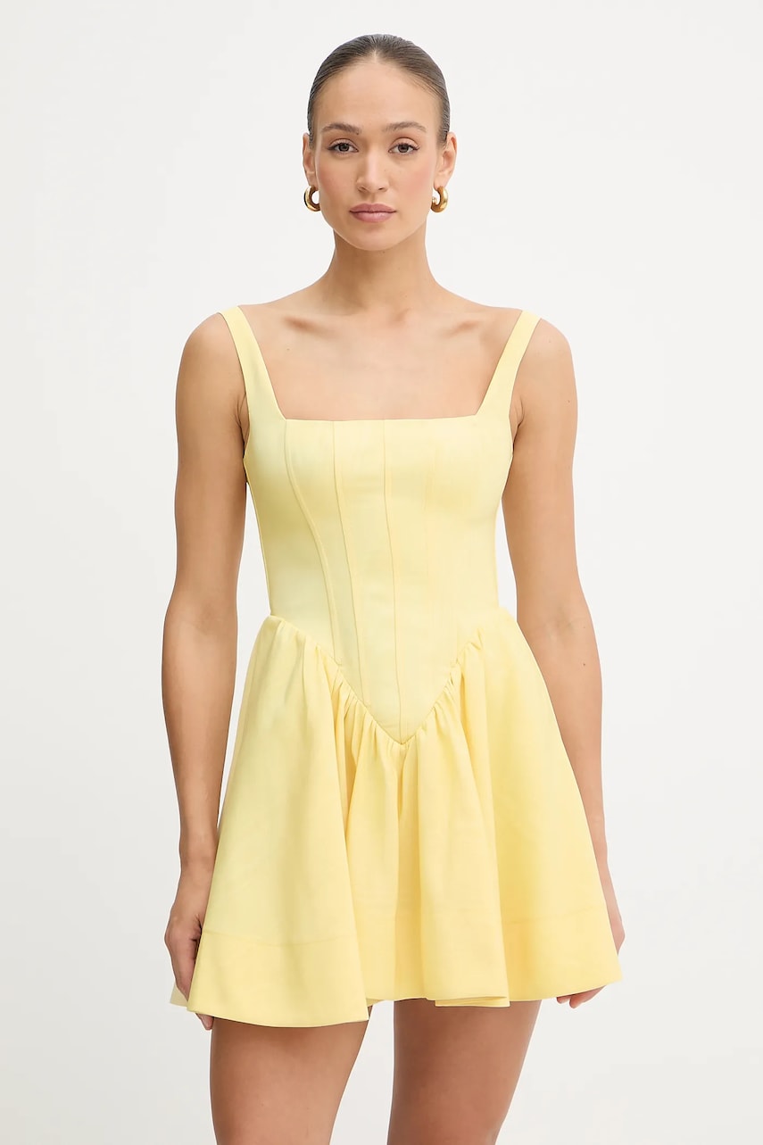 Bardot rochie culoarea galben