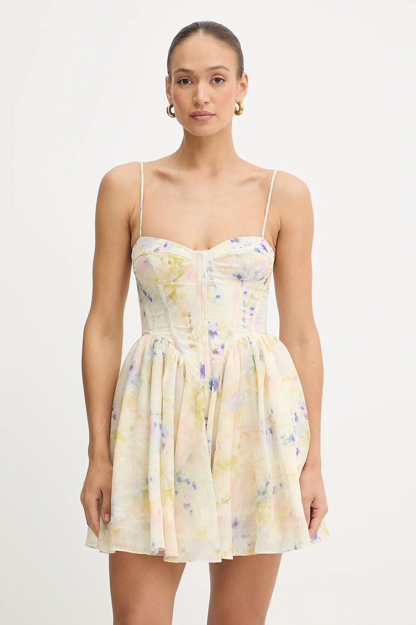 Bardot rochie culoarea galben