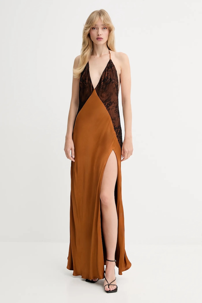 Bardot rochie culoarea maro