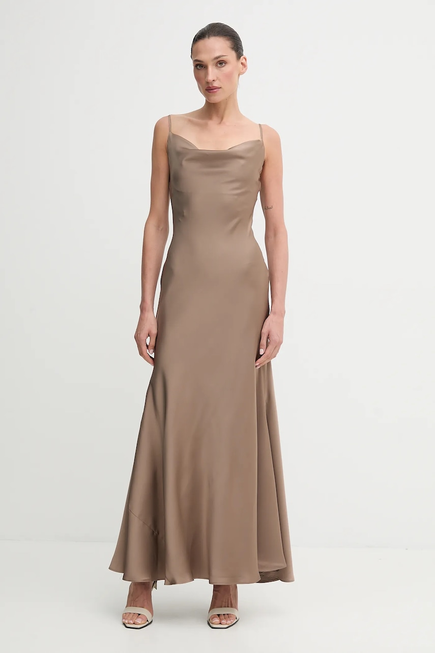 Bardot rochie culoarea maro