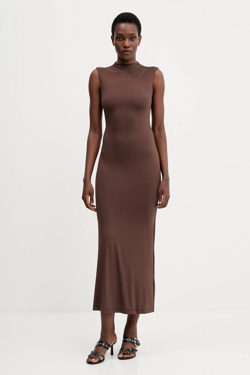 Bardot rochie culoarea maro
