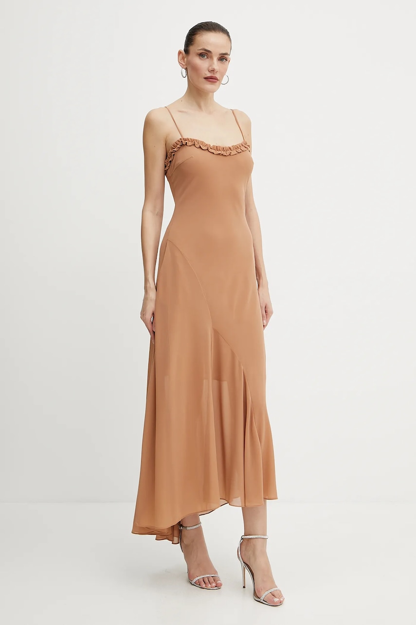 Bardot rochie culoarea maro