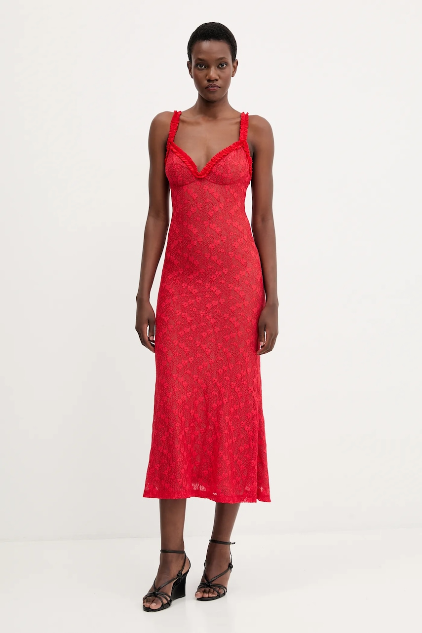Bardot rochie culoarea rosu