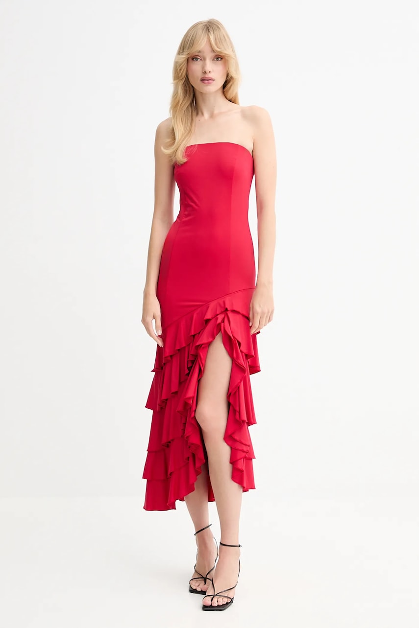 Bardot rochie culoarea rosu