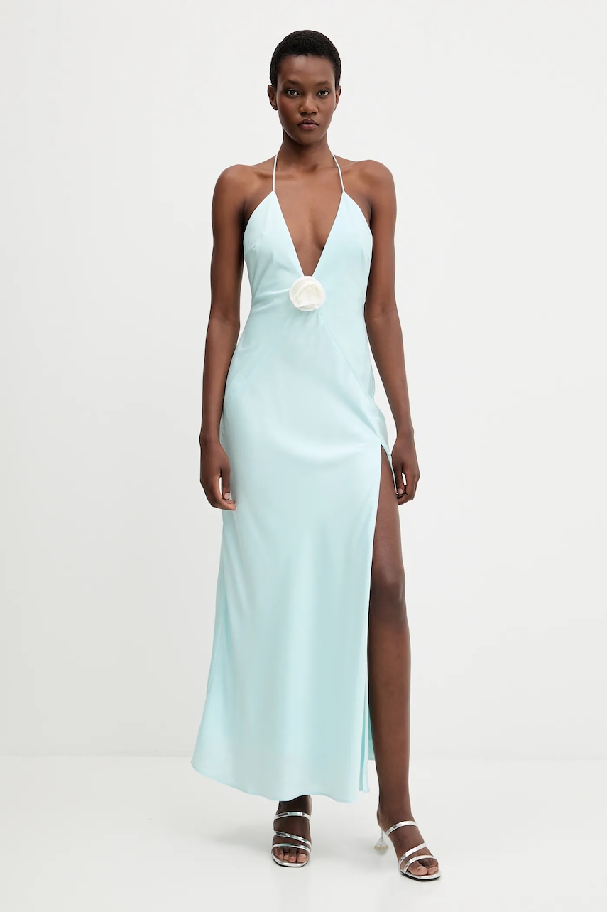 Bardot rochie culoarea turcoaz