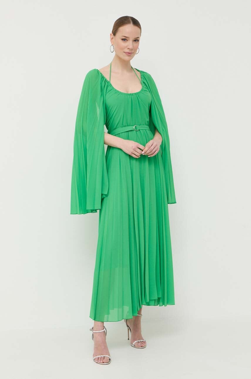 Beatrice B rochie din amestec de matase culoarea verde