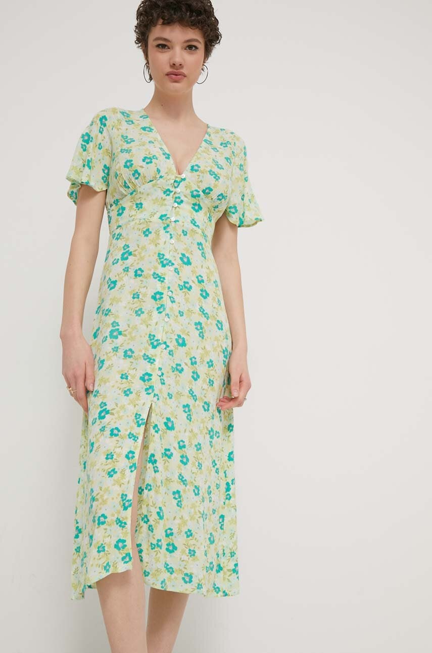 Billabong rochie Your Girl culoarea verde