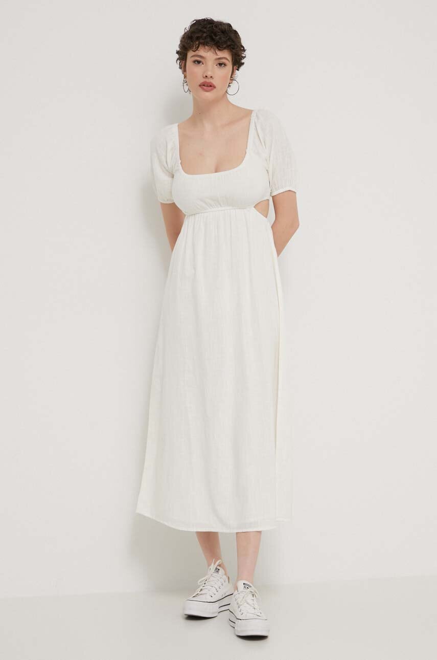 Billabong rochie din bumbac culoarea bej