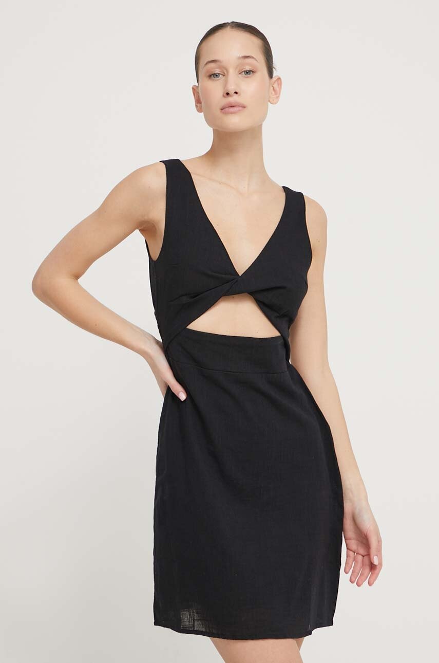 Billabong rochie din bumbac culoarea negru