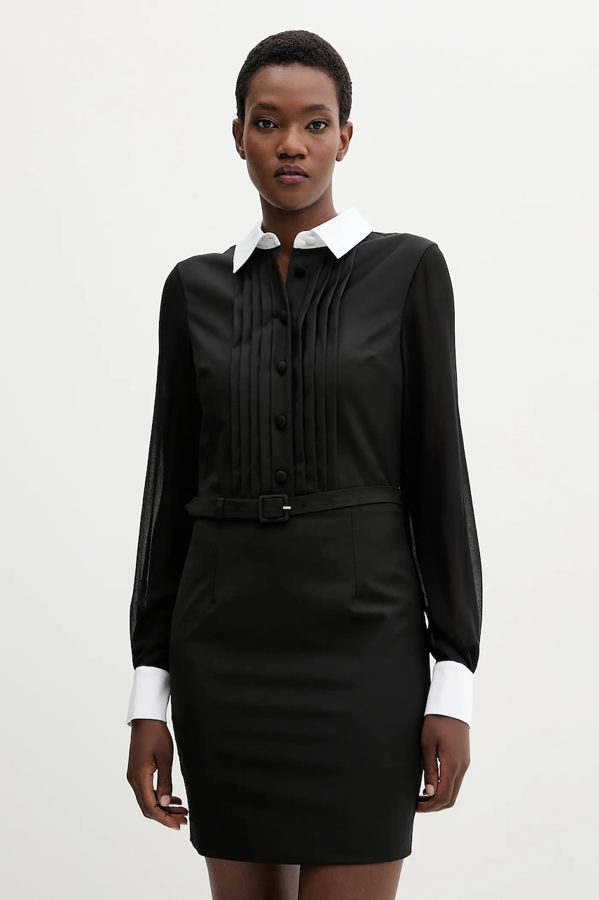 Blugirl Blumarine rochie cu lână culoarea negru