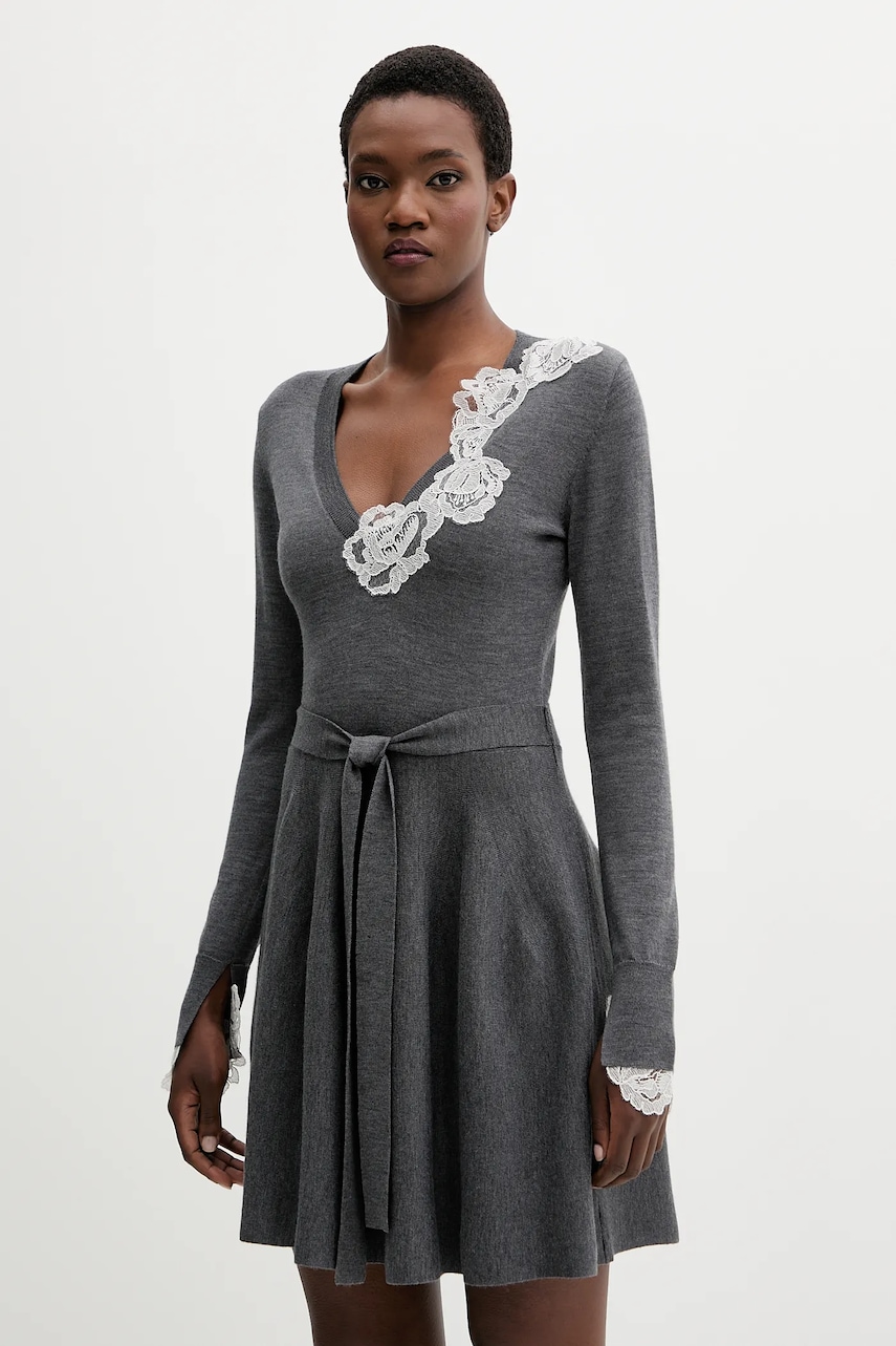Blugirl Blumarine rochie din lână culoarea gri