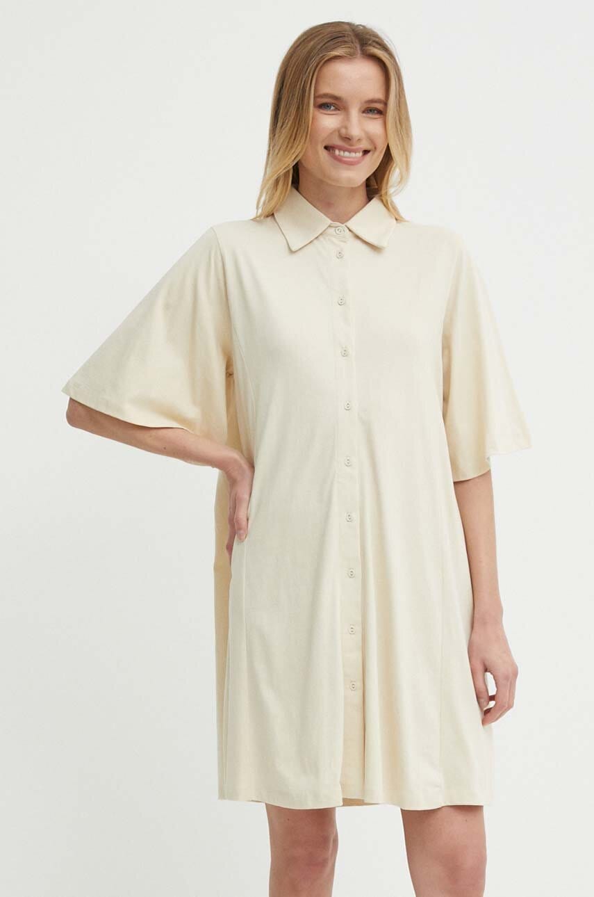 Bomboogie rochie din bumbac culoarea bej