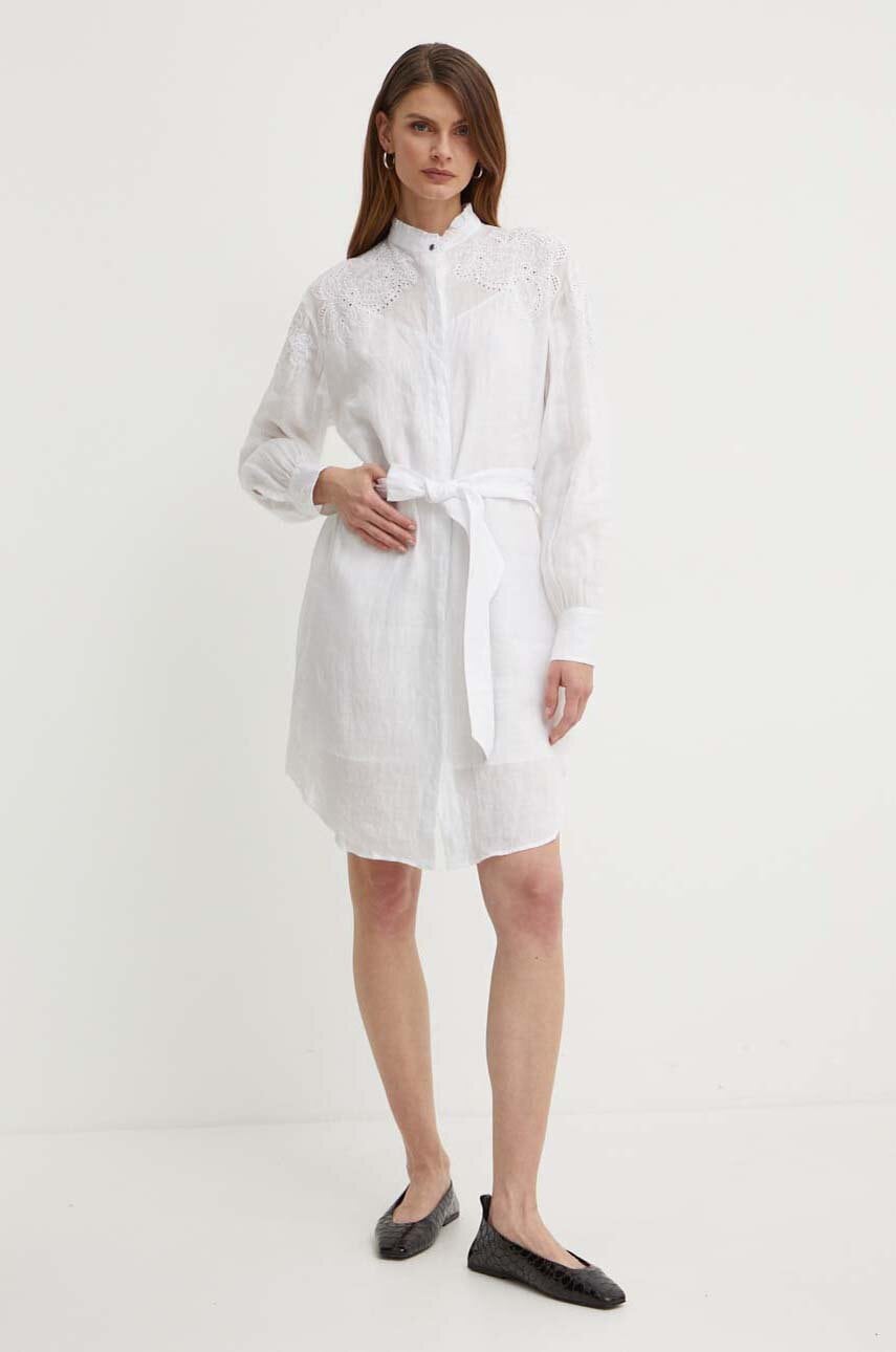 Boss Orange rochie culoarea alb