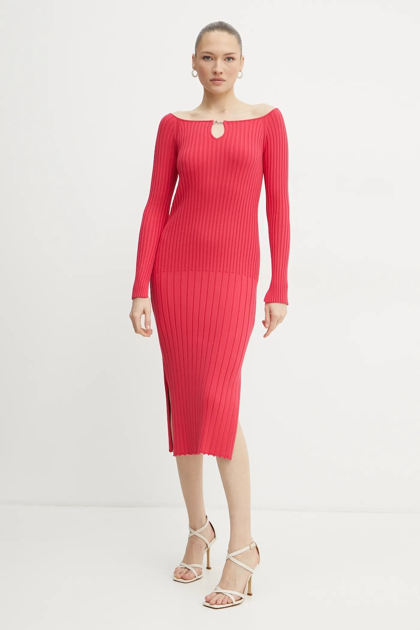 Boss Orange rochie culoarea roz