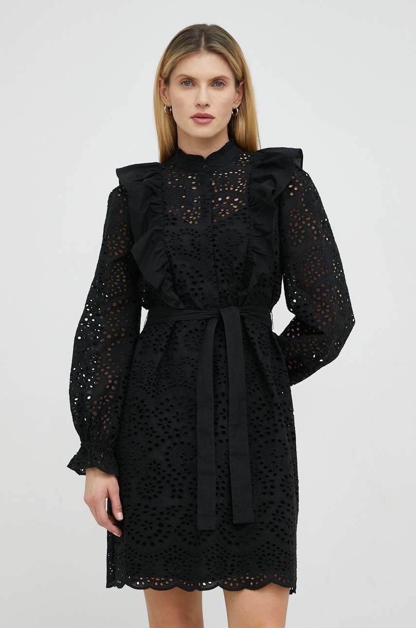 Bruuns Bazaar rochie din bumbac Sienna Kandra culoarea negru