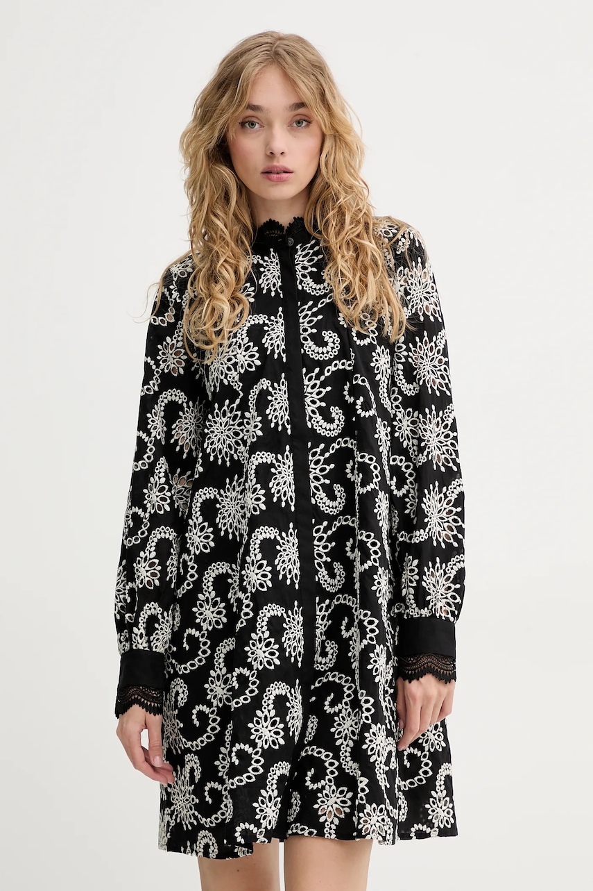 Bruuns Bazaar rochie din bumbac culoarea negru