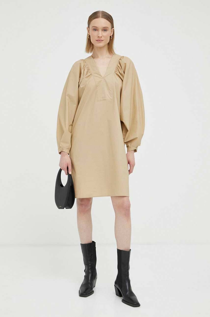 By Malene Birger rochie din bumbac culoarea bej