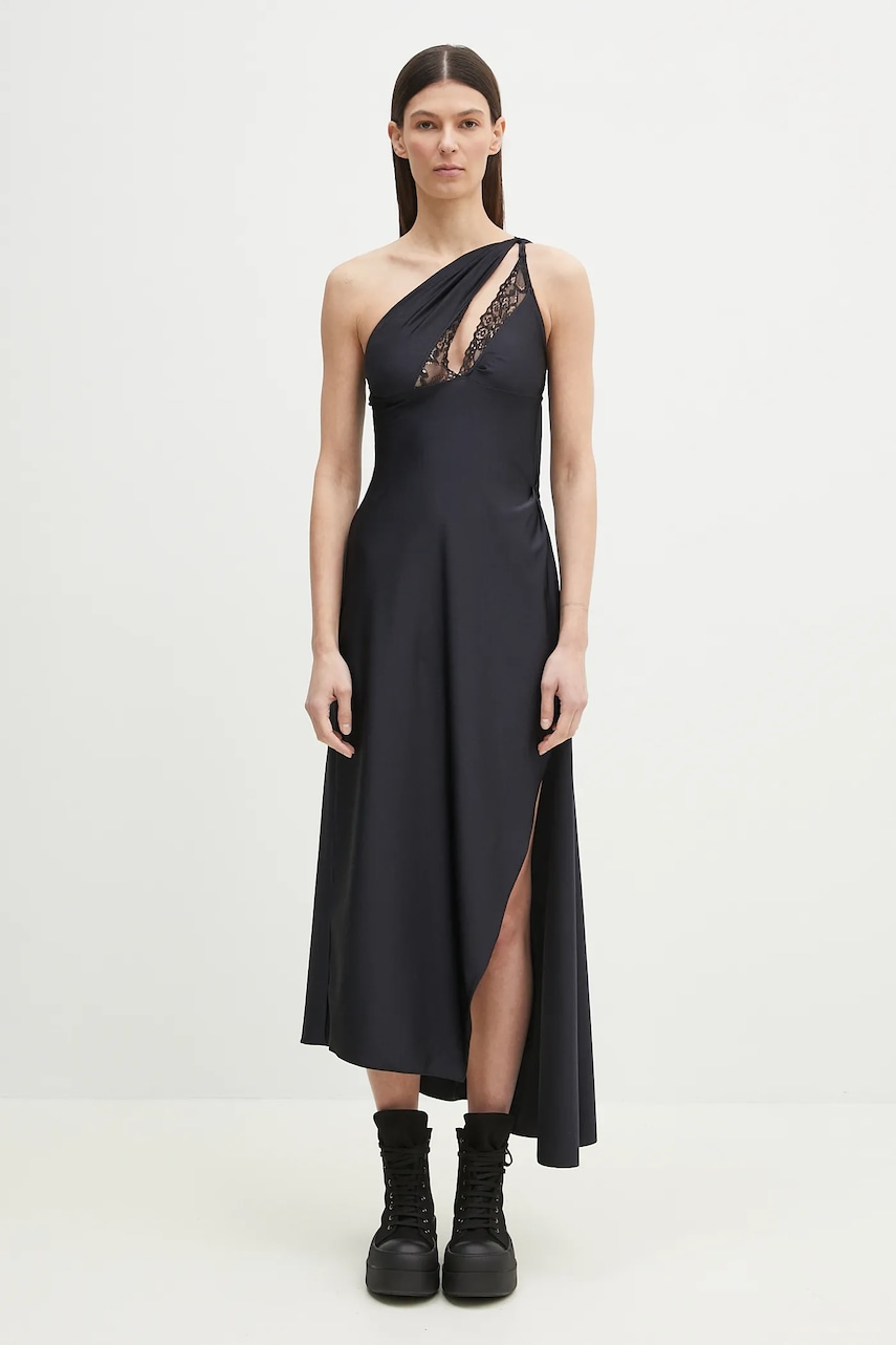 Coperni rochie Asymmetric Long culoarea negru