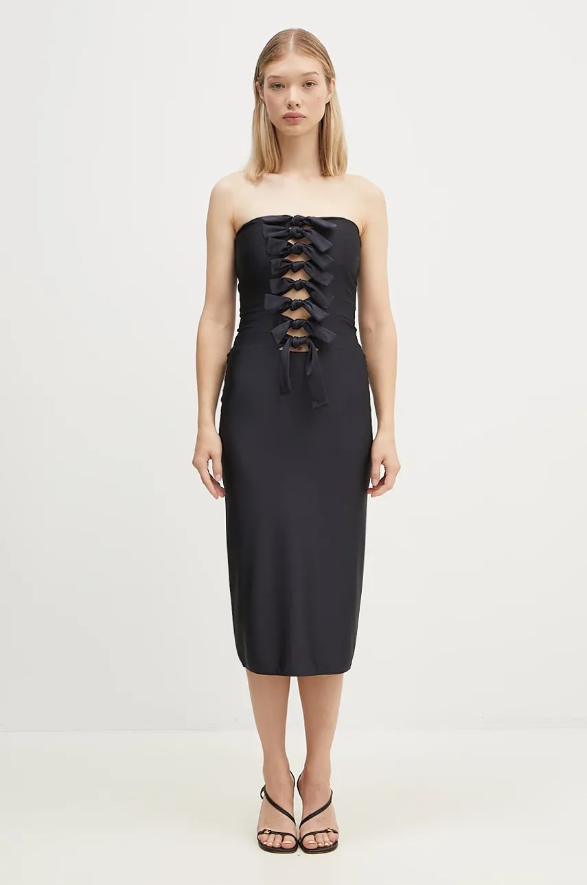 Coperni rochie Jersey Knot Gala culoarea negru