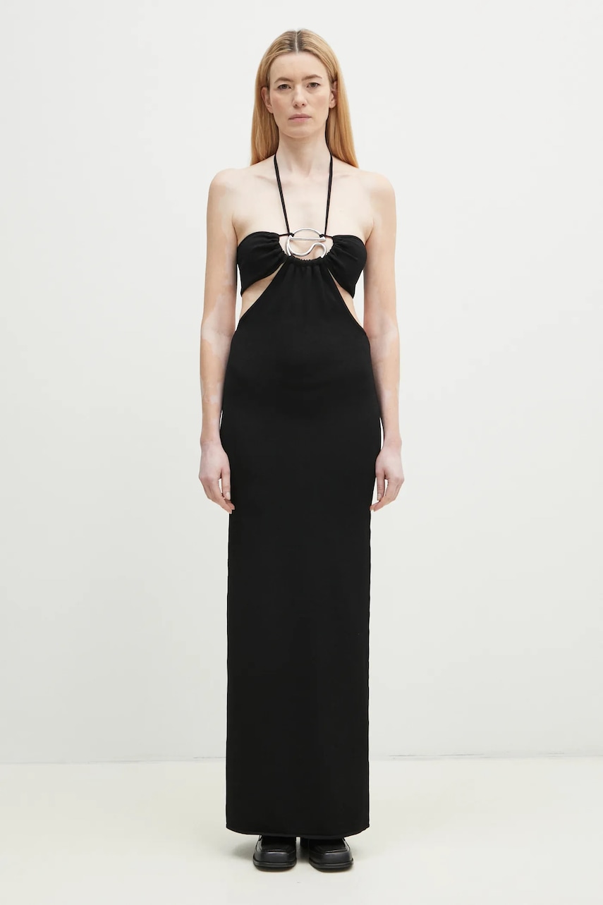 Coperni rochie Knitted Halter culoarea negru