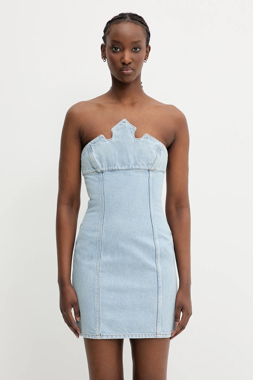 Coperni x Disney rochie din denim Crown mini