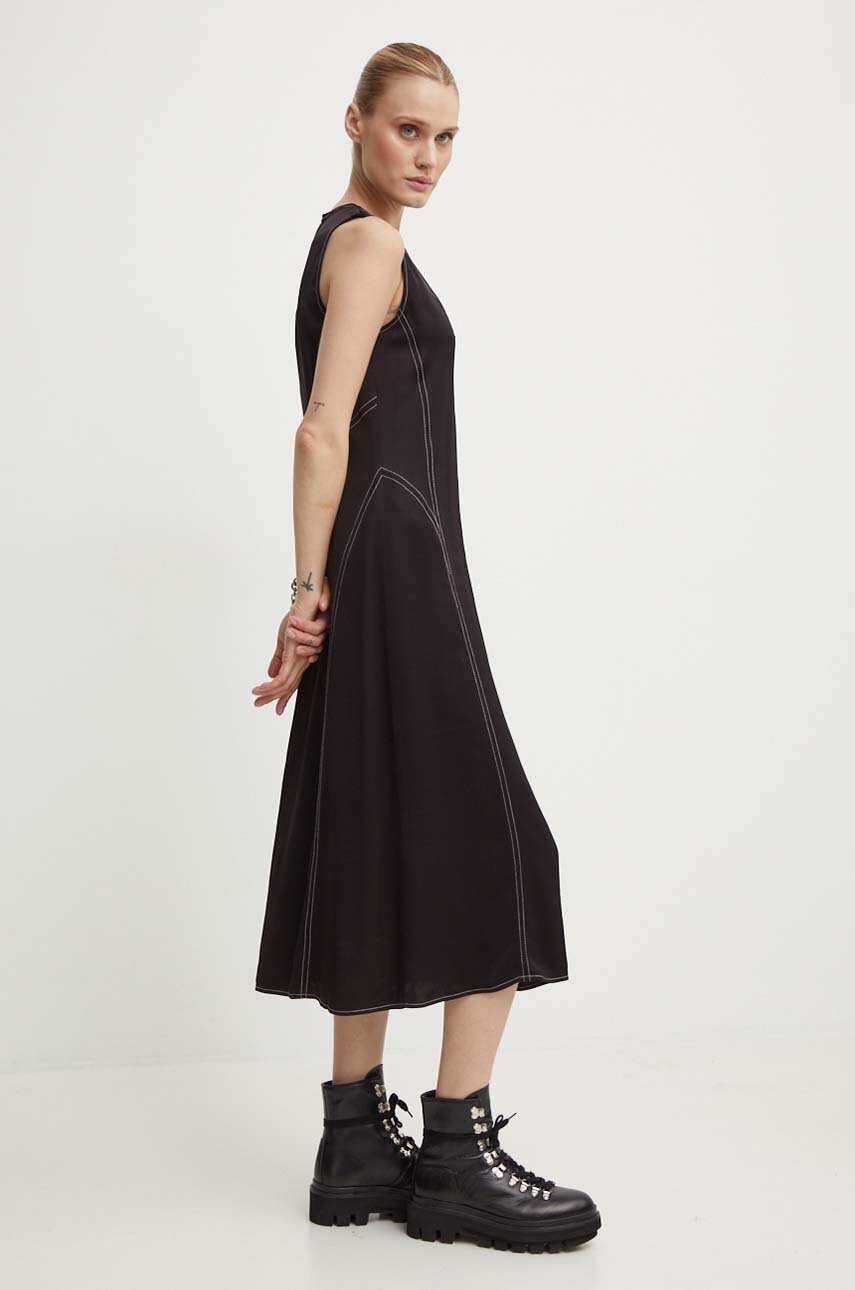 Day Birger et Mikkelsen rochie Becca - Fluid Viscose RD culoarea negru