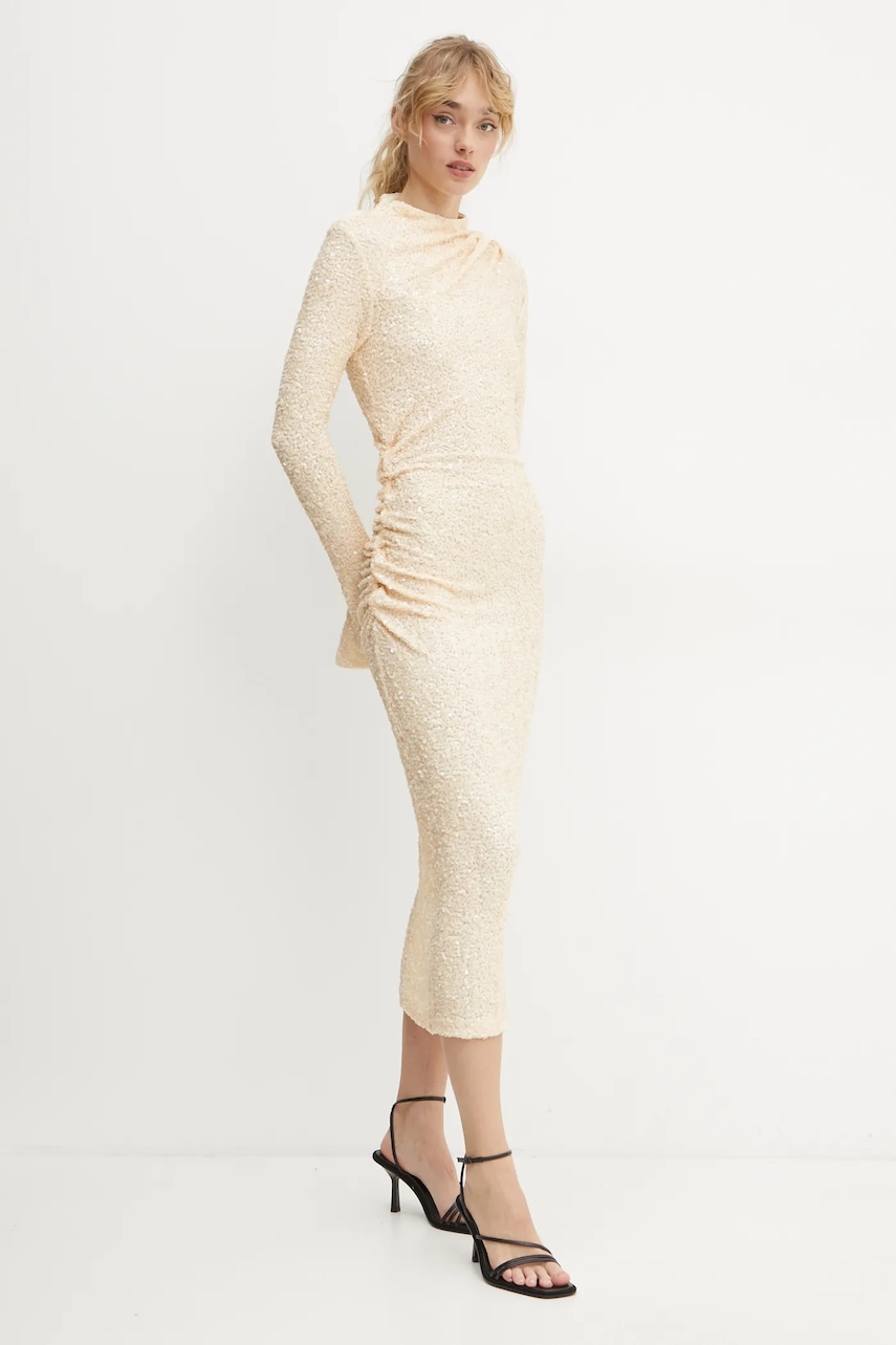 Day Birger et Mikkelsen rochie Clover culoarea bej