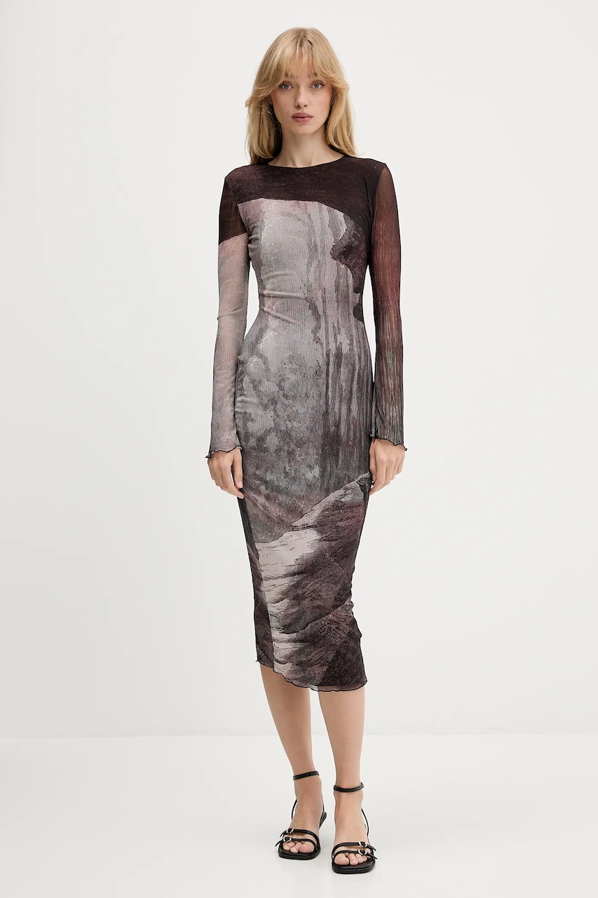 Desigual rochie ABYSS LACROIX culoarea maro