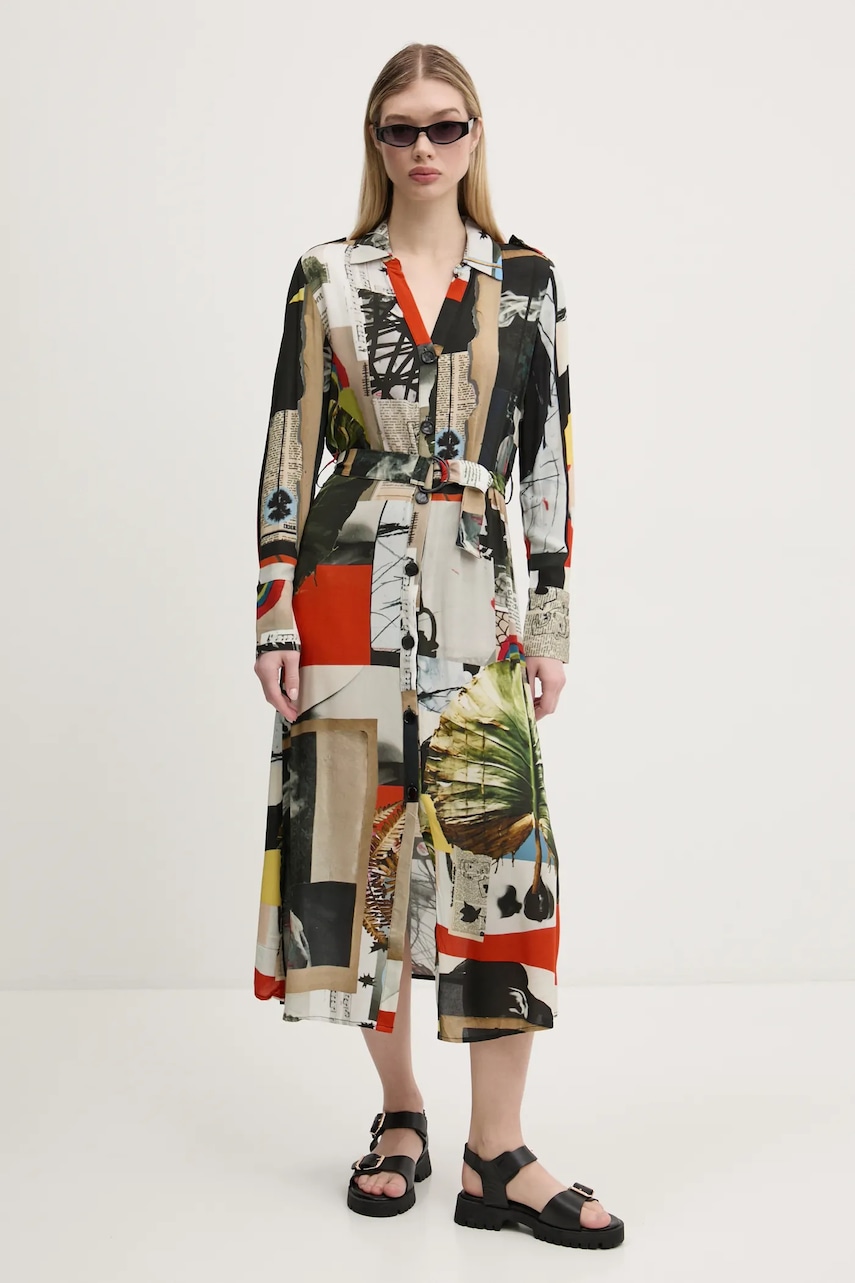 Desigual rochie COLLAGE LACROI culoarea negru