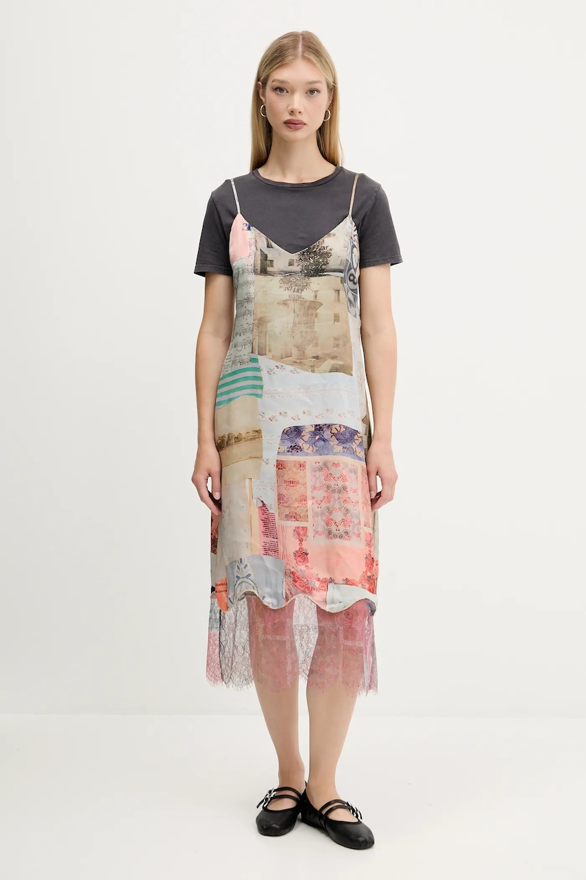 Desigual rochie COLLAGE culoarea gri