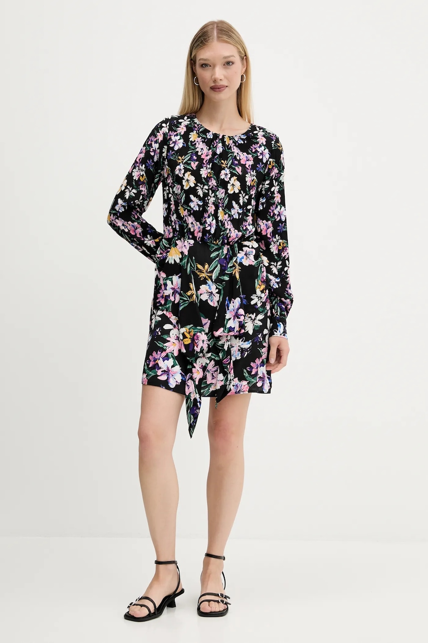 Desigual rochie FLOR ACRILICA culoarea negru