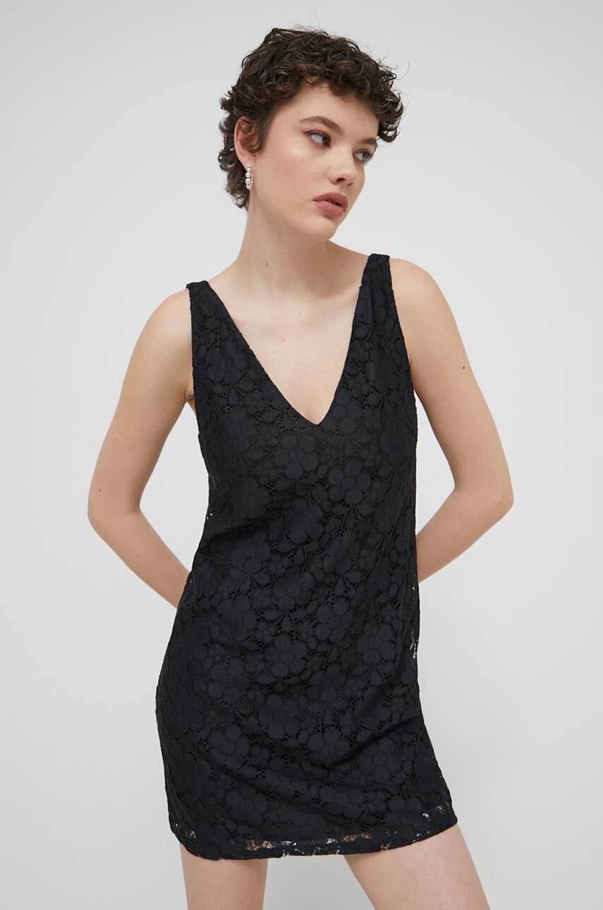 Desigual rochie LACE culoarea negru