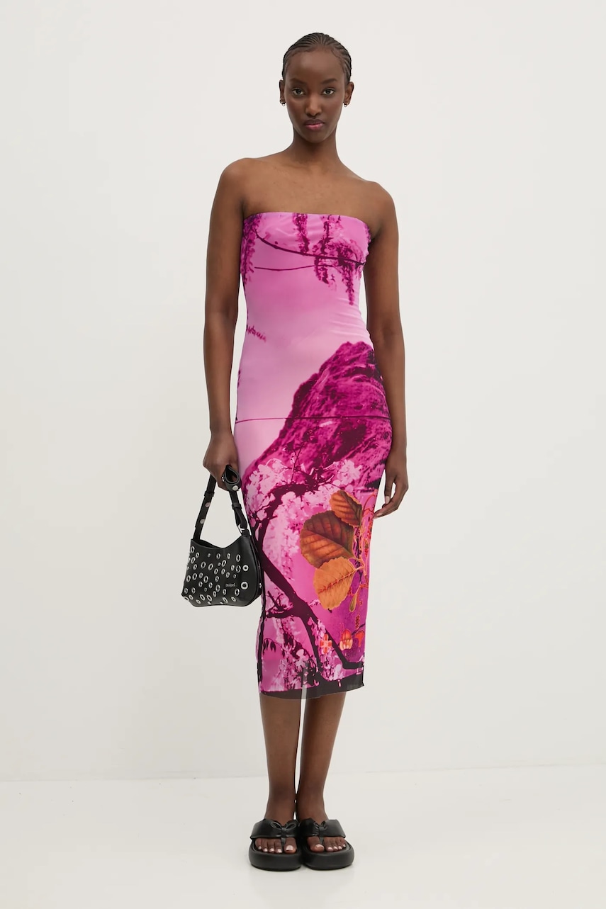 Desigual rochie LAKECOMO L culoarea roz