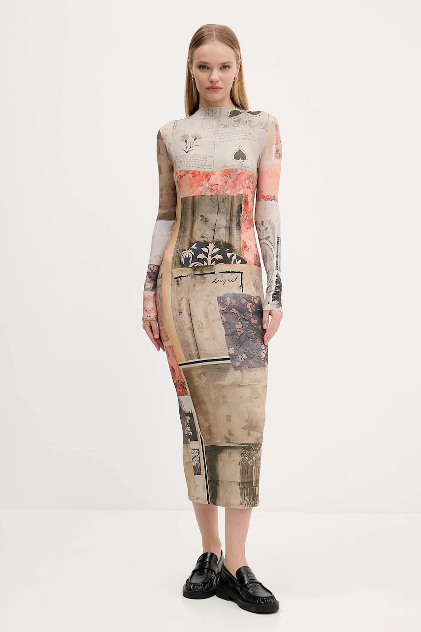 Desigual rochie LYRA culoarea bej