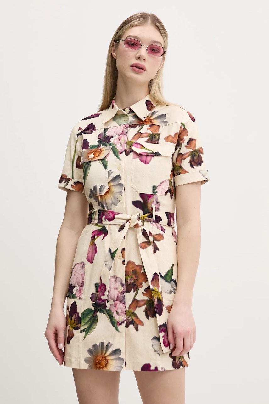 Desigual rochie MONICAWHITE culoarea bej