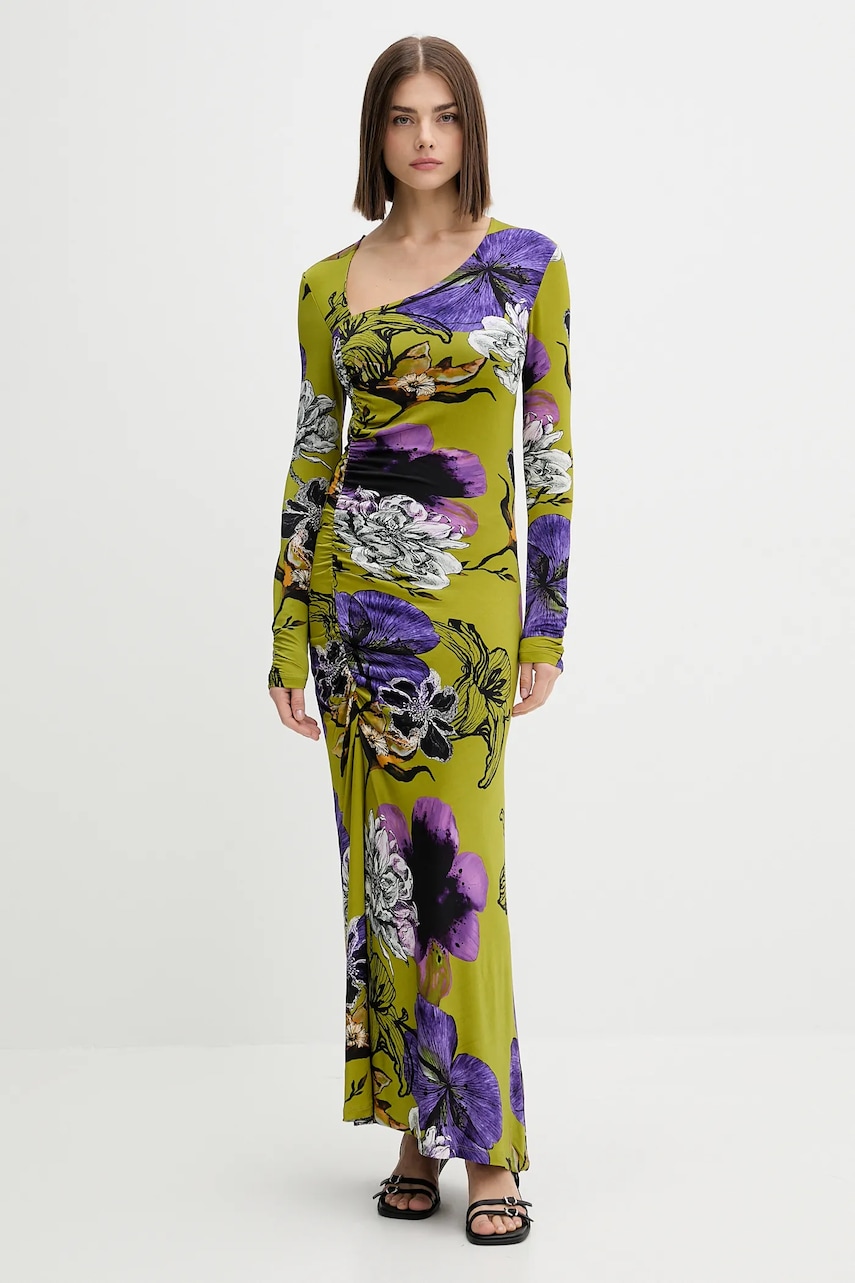 Desigual rochie NECKLINE LA culoarea verde