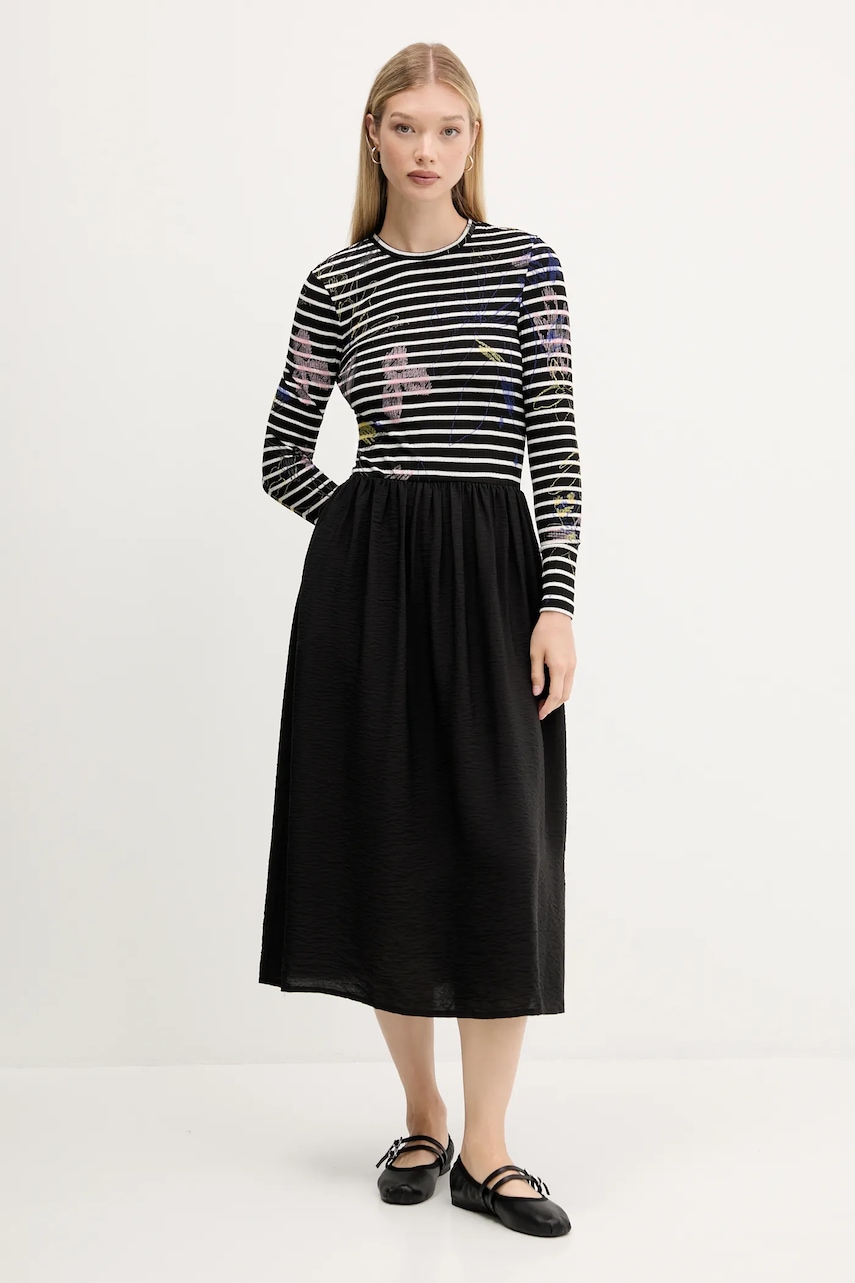 Desigual rochie RAYA HIBRIDA culoarea negru