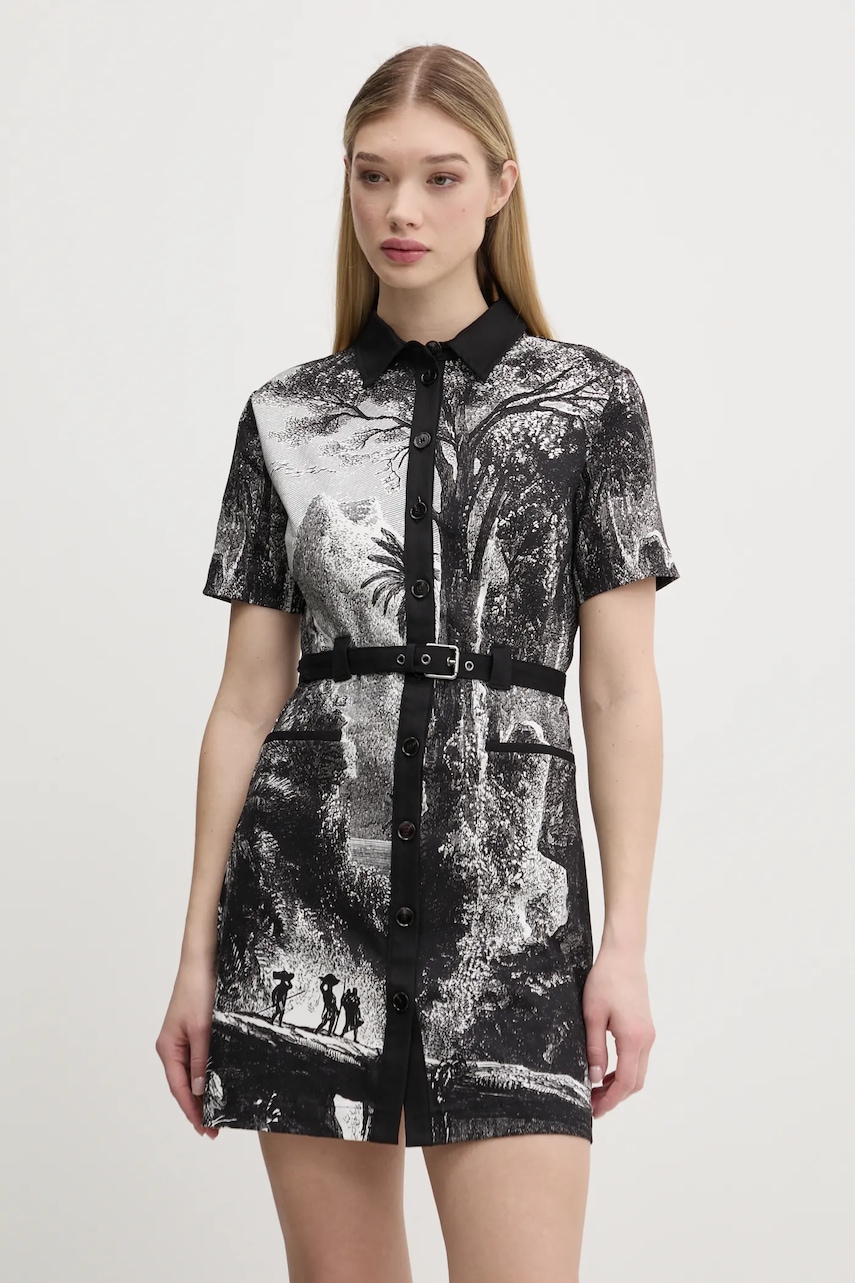 Desigual rochie TROPIC LITOGRAPHY LA culoarea negru