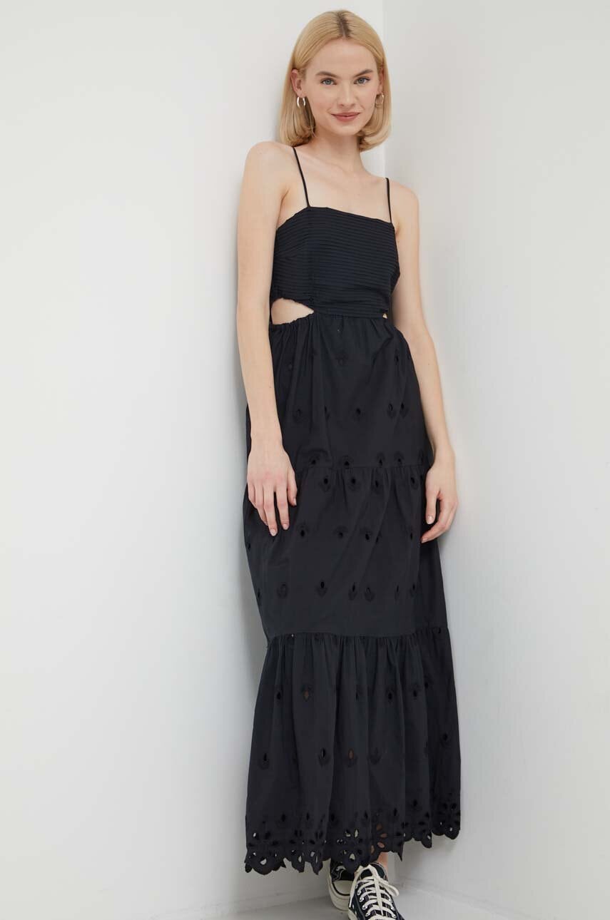 Desigual rochie din bumbac culoarea negru