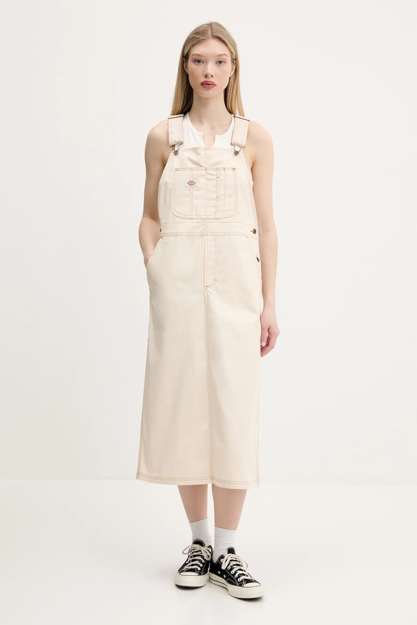 Dickies rochie din denim culoarea bej