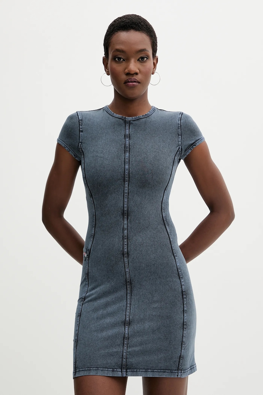 Diesel rochie D-CUPSLEEVES culoarea bleumarin