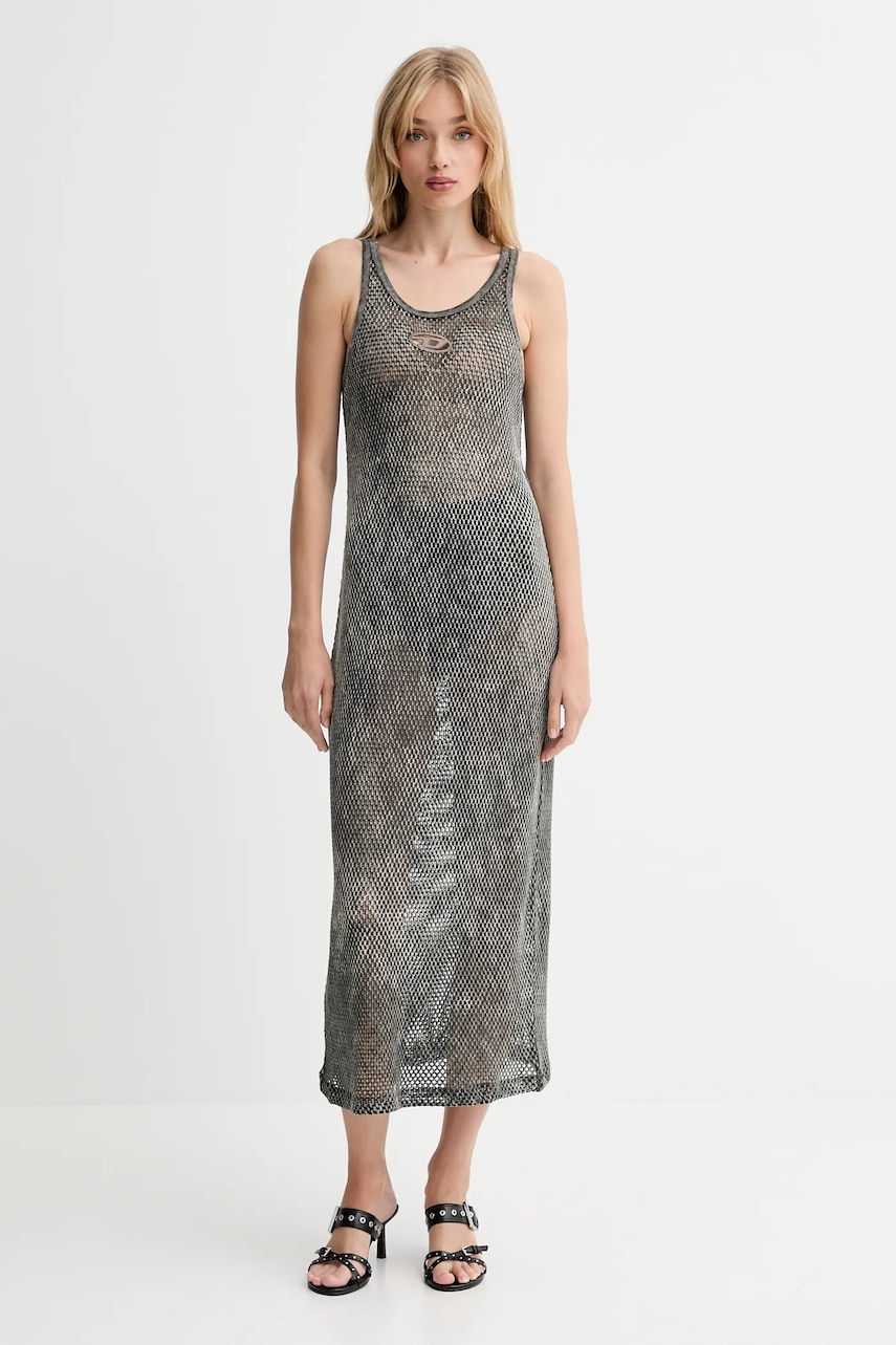 Diesel rochie din bumbac MAEVE-UTLT culoarea gri