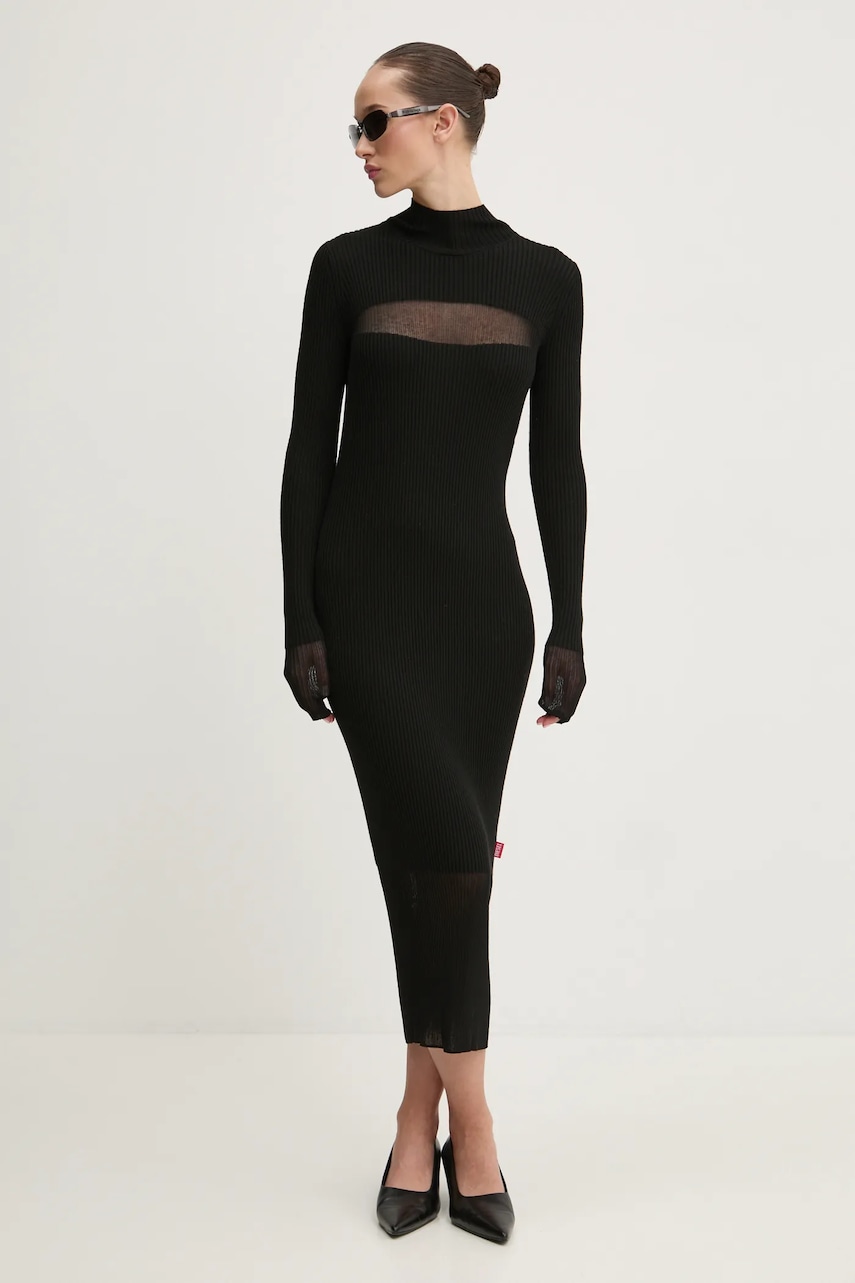 Diesel rochie din lana M-SLINT DRESS culoarea negru