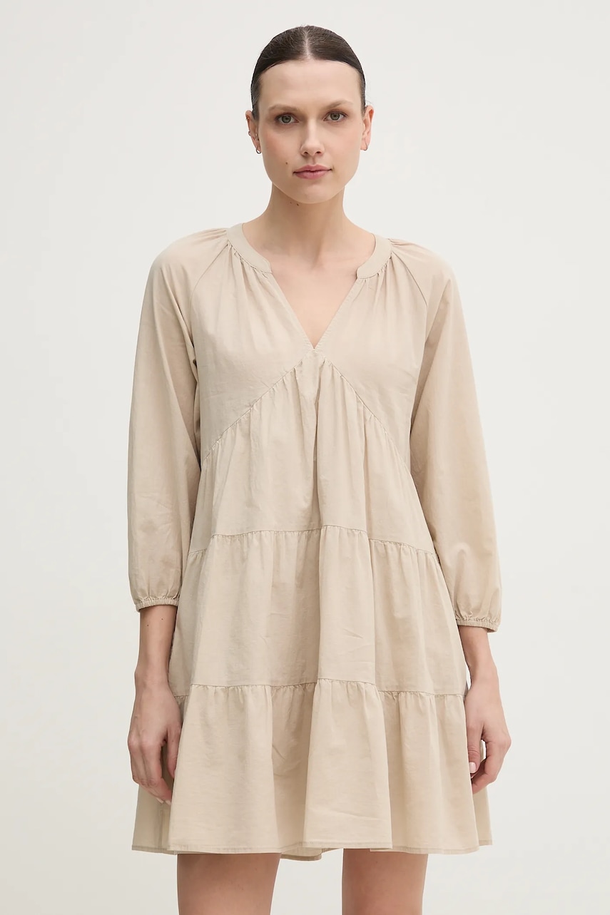 Dkny rochie din bumbac culoarea bej
