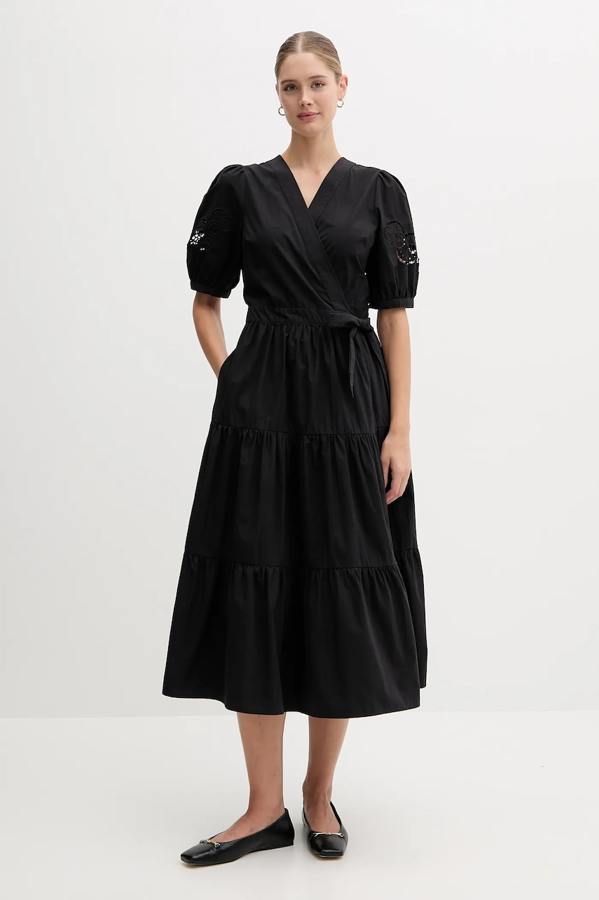 Dkny rochie din bumbac culoarea negru